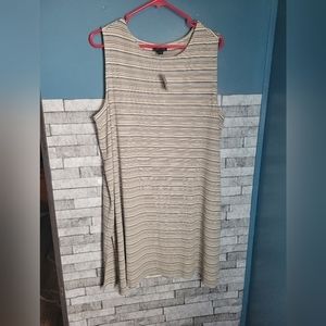 J. Jill NWT Caramel Striped Sleeveless Dress Size‎ XL